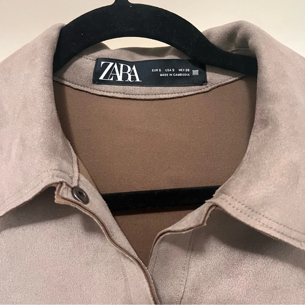 Zara Faux Suede Women's Tan Jacket S - Picture 2 of 7